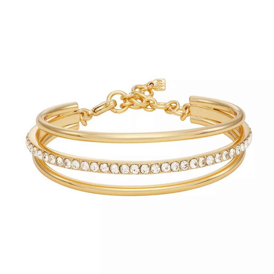 Jewelry * | Nine West Gold Tone Orbital Cuff Bracelet