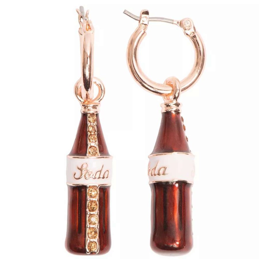 Jewelry * | Napier Gold Tone Soda Bottle Hoop Earrings