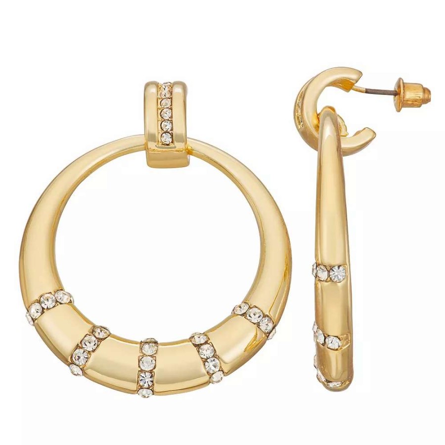 Jewelry * | Nine West Gold Tone Hoop Earrings