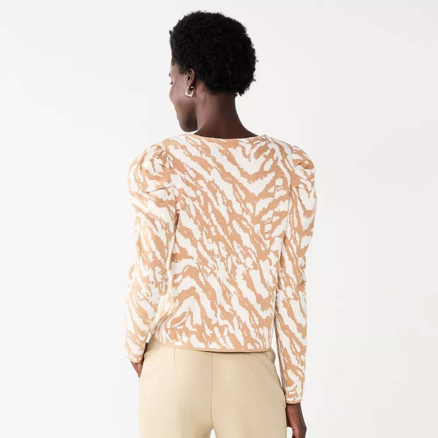 Clothing * | Women'S Nine West Puff Sleeve Cardigan