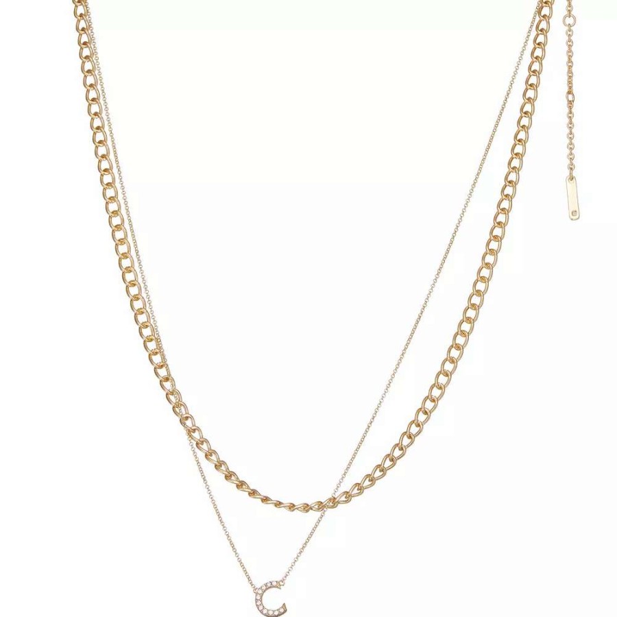 Jewelry * | Nine West Multi-Row Initial "C" Pendant Necklace