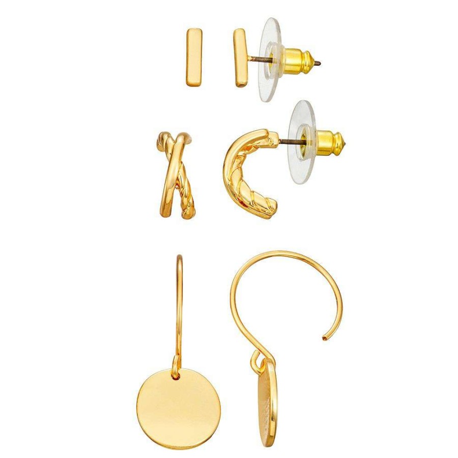 Jewelry * | Nine West Gold Tone Twisted Earrings Set