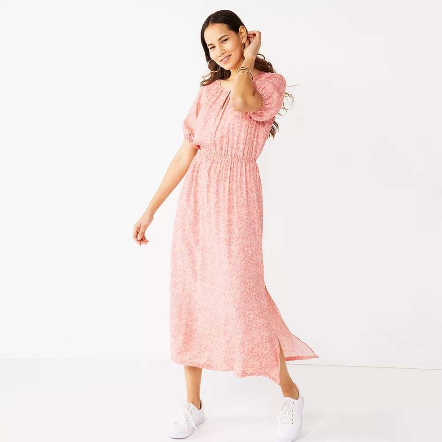 Clothing * | Women'S Nine West Puff Sleeve Maxi Dress