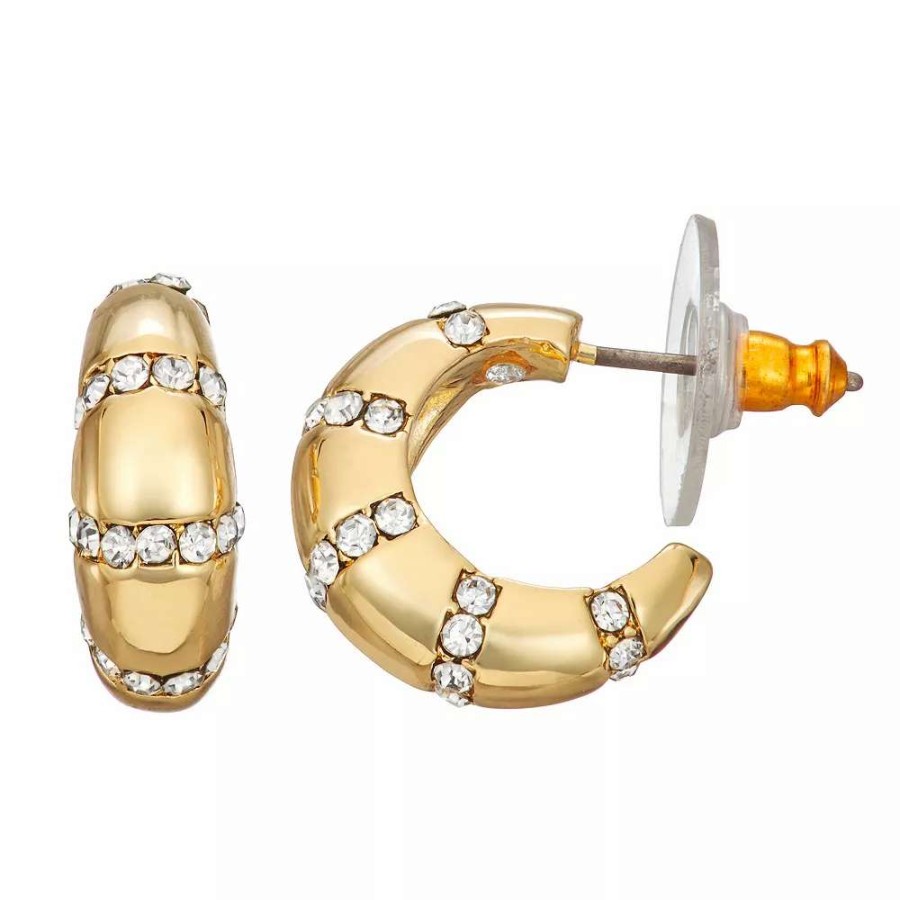 Jewelry * | Nine West Gold Tone Huggie Hoop Earrings