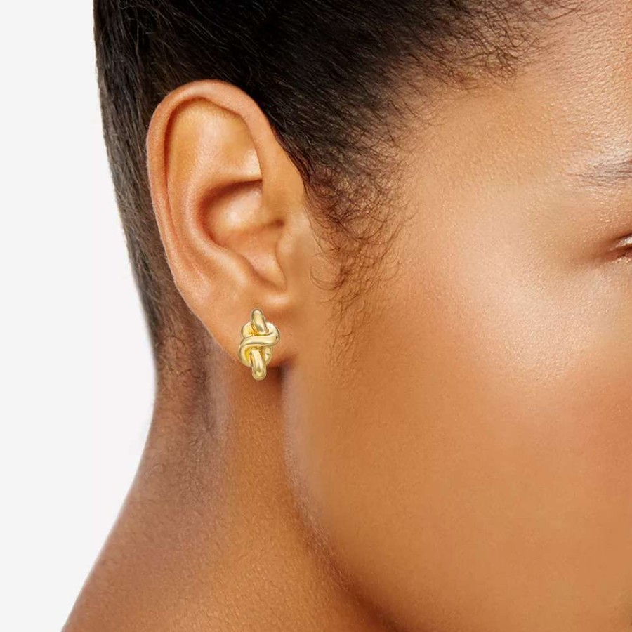 Jewelry * | Napier Gold Tone Knotted Stud Earrings