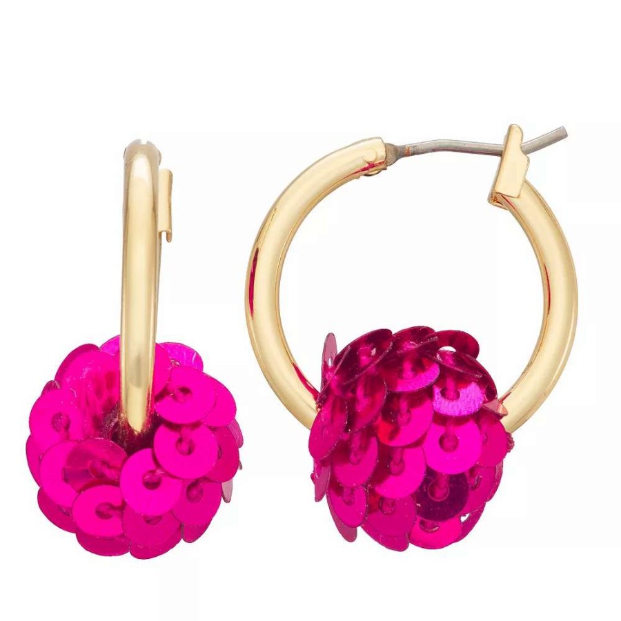 Jewelry * | Nine West Sequins Disco Huggie Earrings