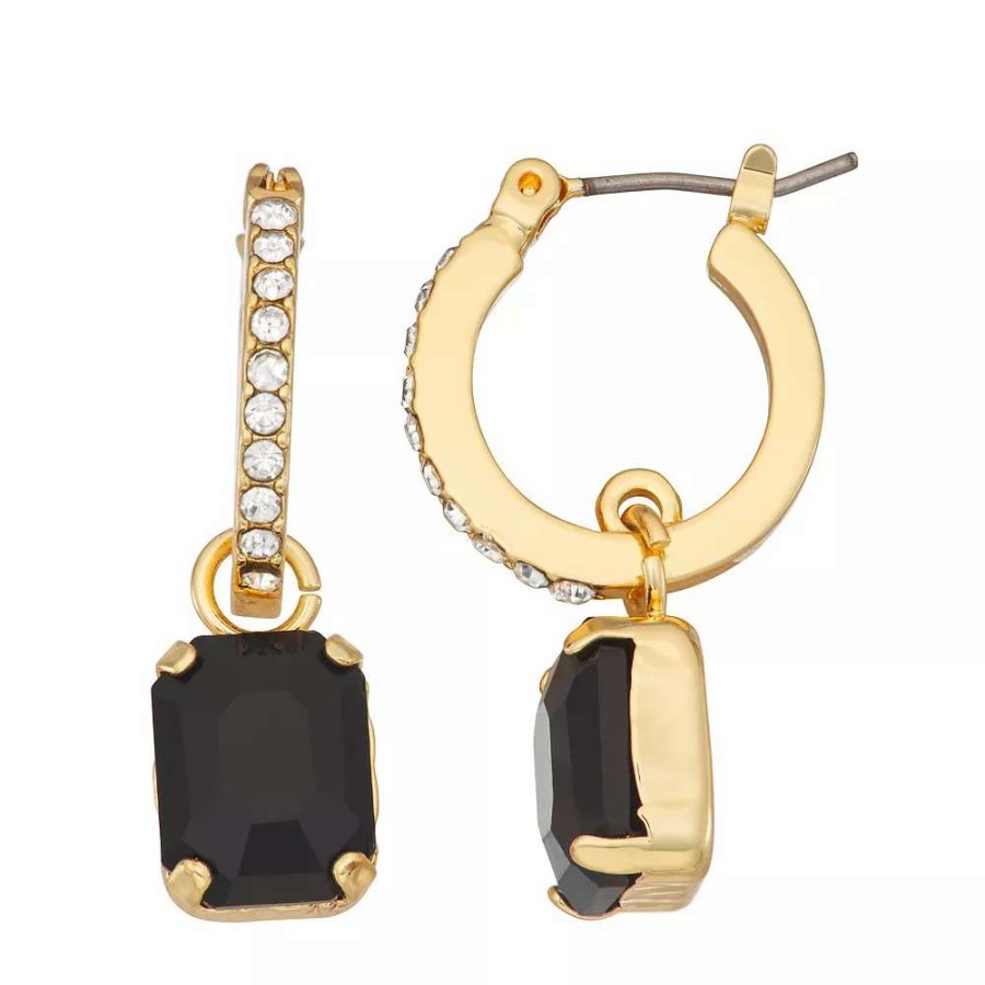 Jewelry * | Nine West Hoop Octagon Drop Earrings