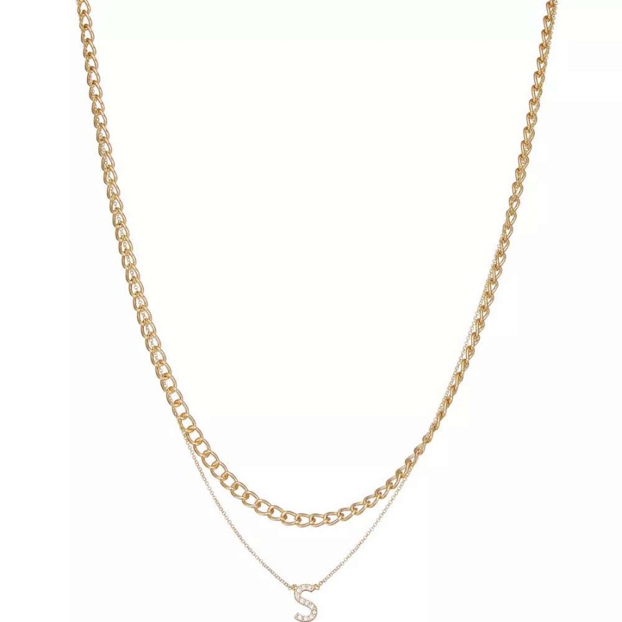 Jewelry * | Nine West Multi-Row Initial "S" Pendant Necklace