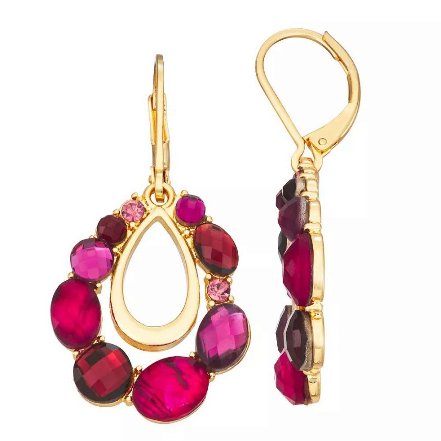 Jewelry * | Napier Gold Tone Berry Leverback Statement Drop Earrings