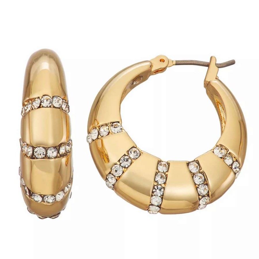 Jewelry * | Nine West Gold Tone Hoop Earrings