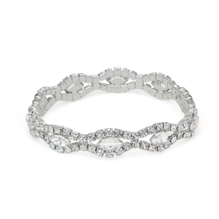 Jewelry * | Napier Silver Tone Dazzle Stretch Bracelet