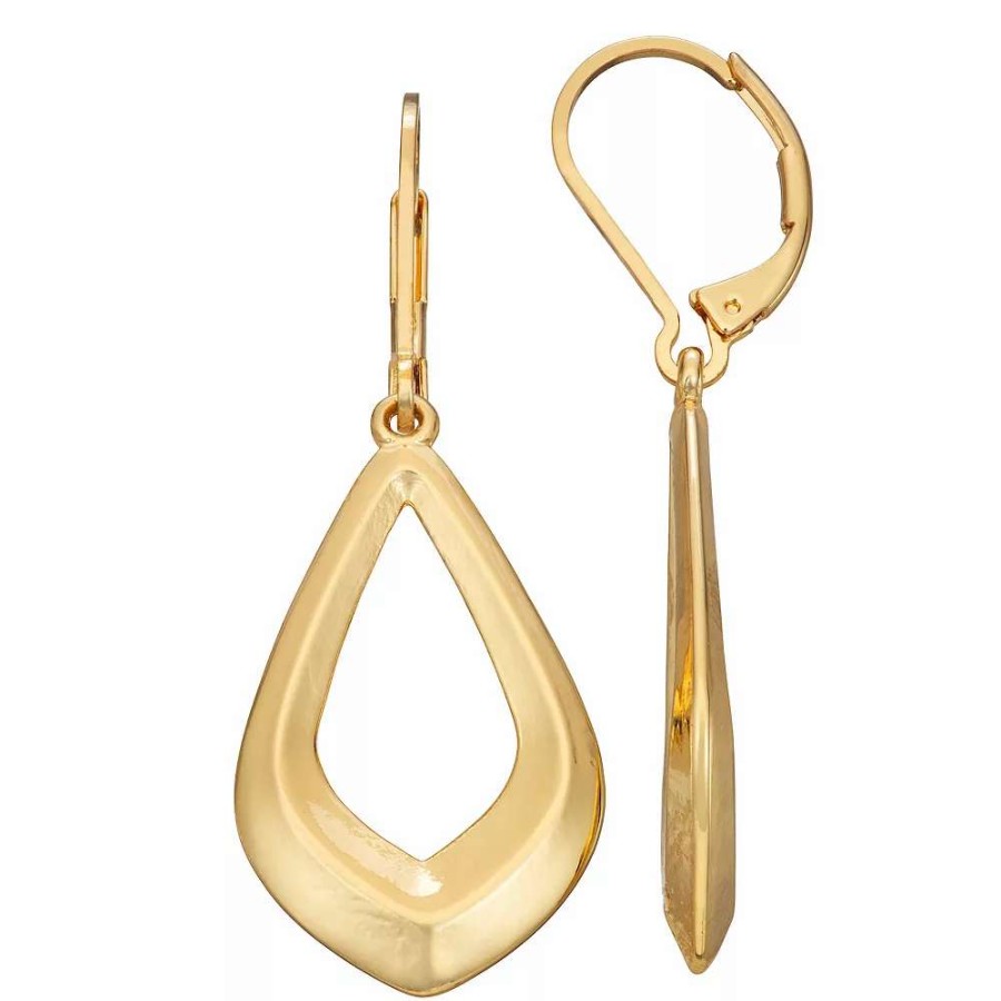 Jewelry * | Napier Gold Tone Diamond Shaped Drop Earrings