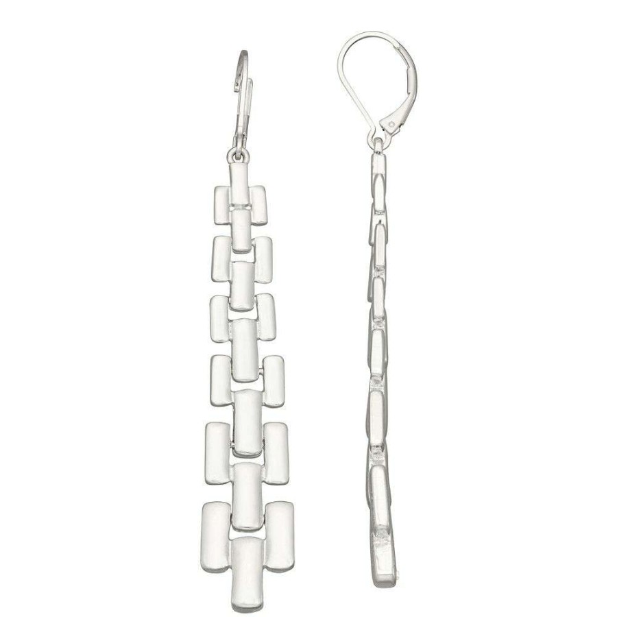 Jewelry * | Women'S Nine West Silver Tone Chain Drop Earrings