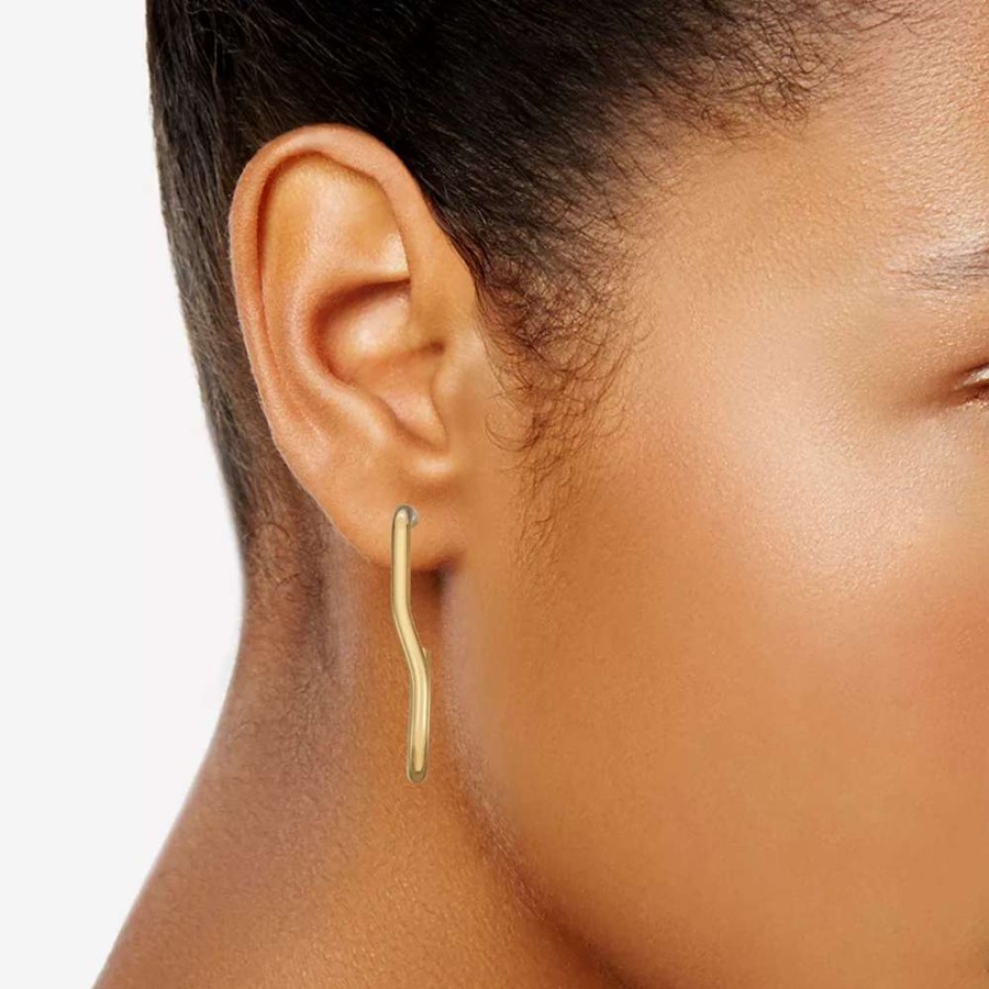 Jewelry * | Napier Gold Tone Oval C-Hoop Earrings