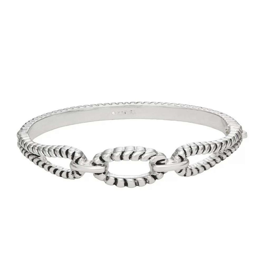 Jewelry * | Napier Silver Tone Twist Bangle Bracelet