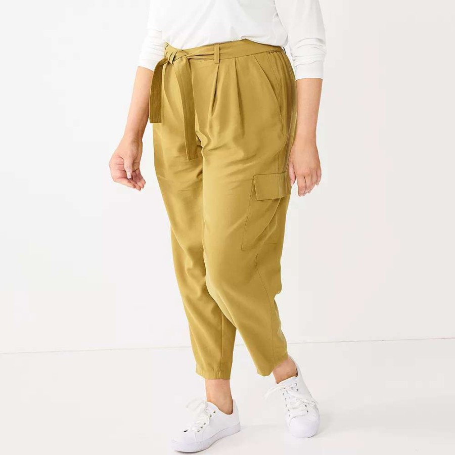 Clothing * | Plus Size Nine West High-Waisted Tapered Pants