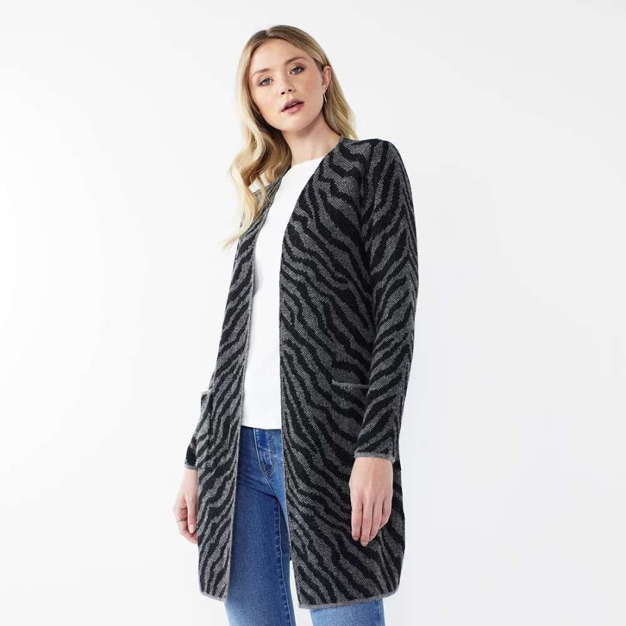 Clothing * | Women'S Nine West Car Coat Cardigan