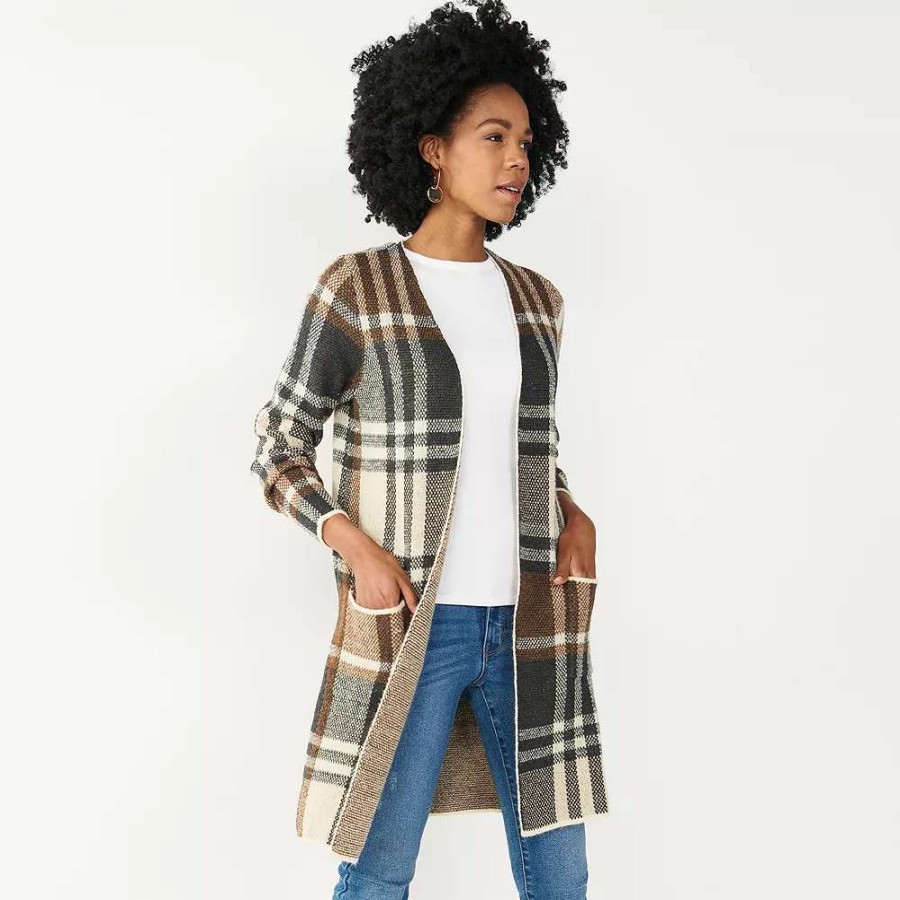 Clothing * | Women'S Nine West Car Coat Cardigan