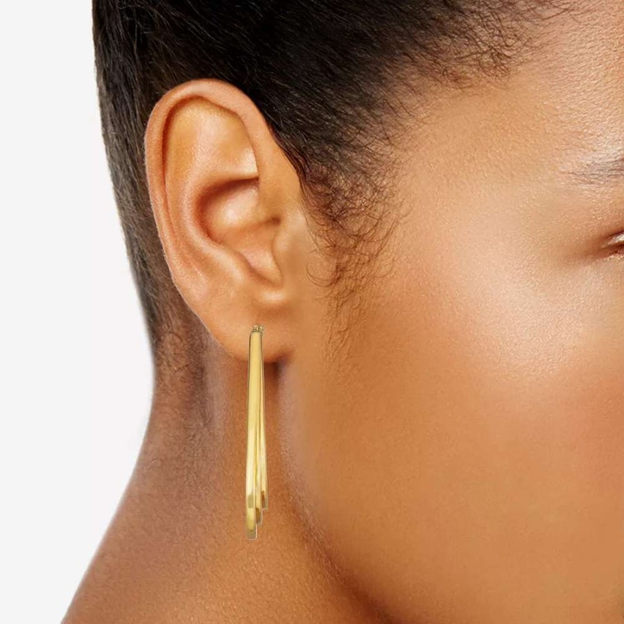 Jewelry * | Napier Multi Layered Oval Hoop Earrings