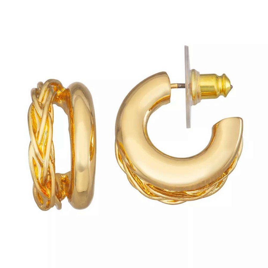 Jewelry * | Napier Open Double C Hoop Earrings