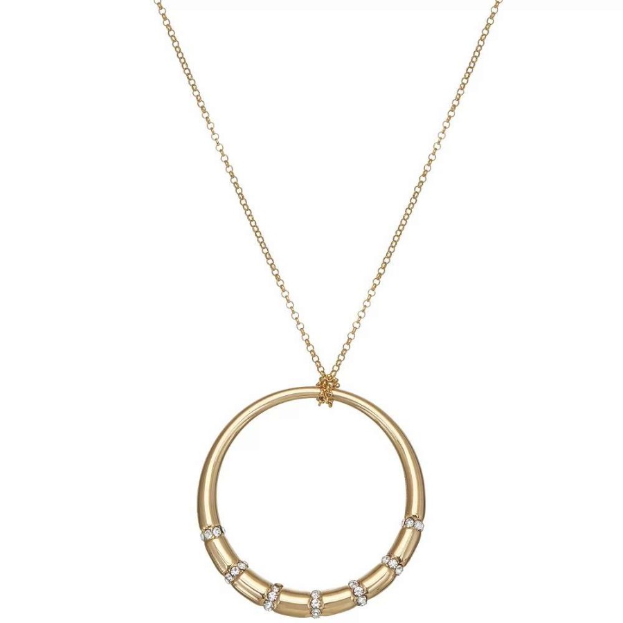 Jewelry * | Nine West Gold Tone Circle Pendant Necklace