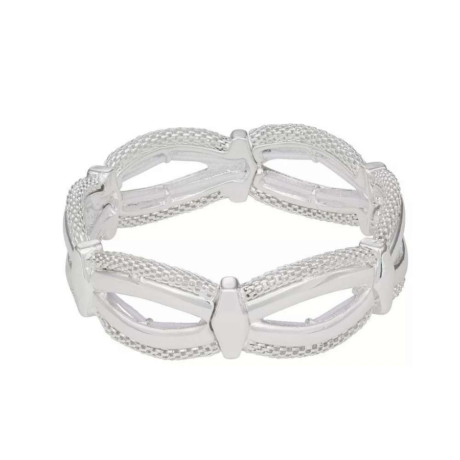 Jewelry * | Napier Silver Tone Treasures Stretch Bracelet