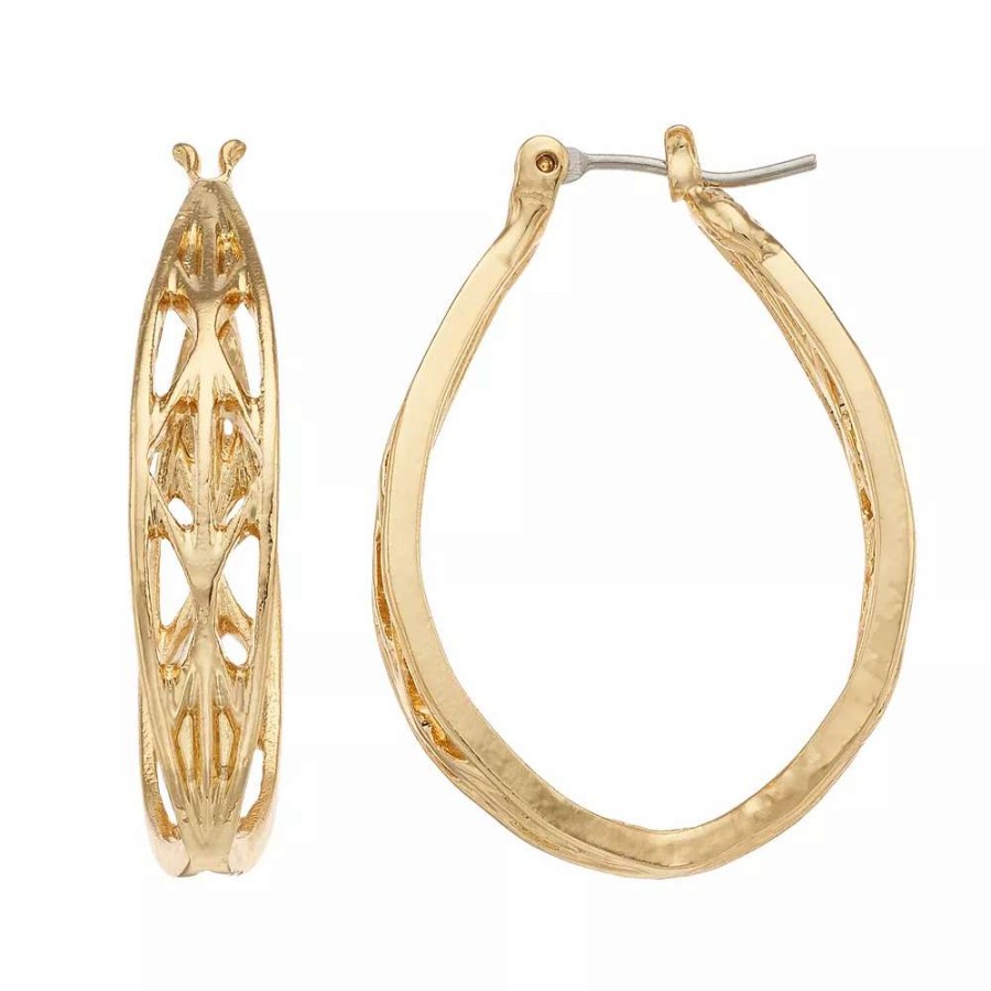 Jewelry * | Napier Gold Tone Hoop Earrings