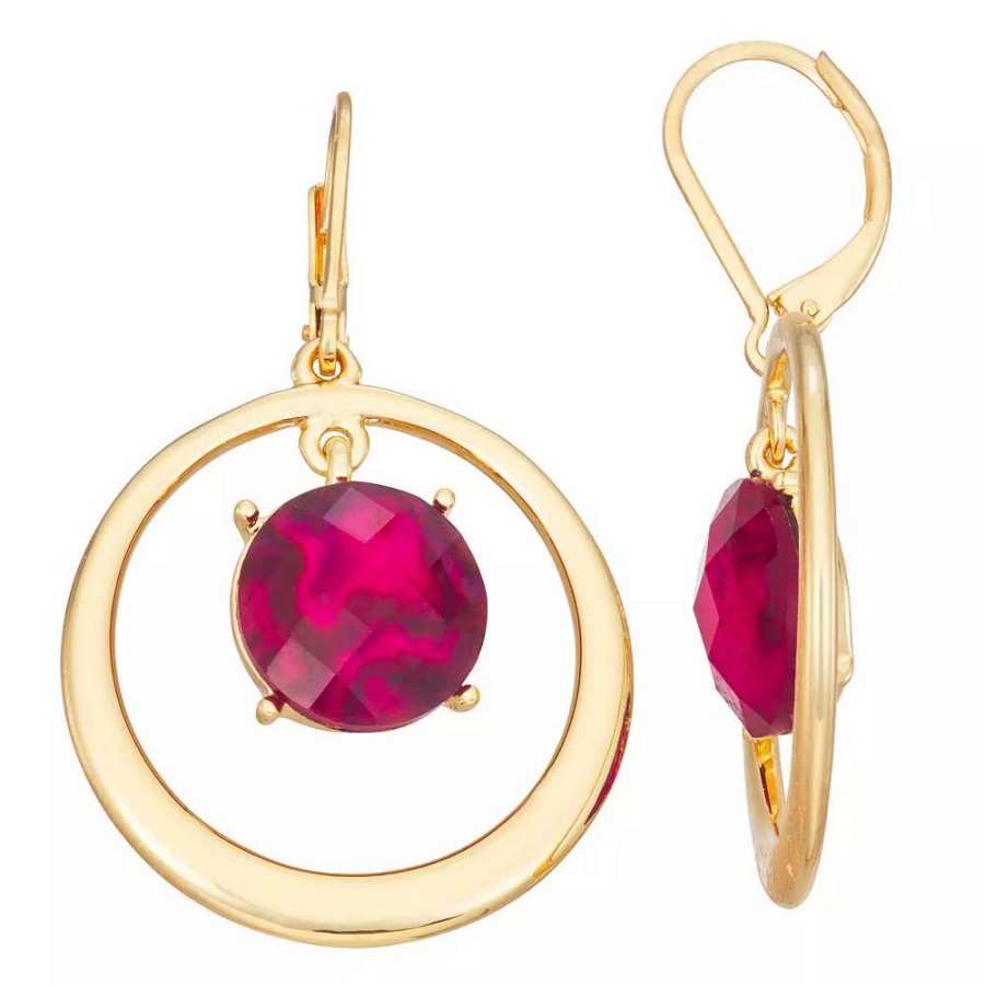 Jewelry * | Napier Gold Tone Berry Orbital Drop Earrings