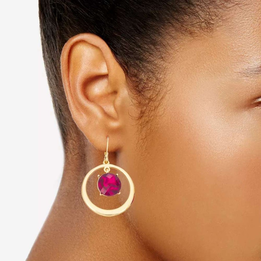 Jewelry * | Napier Gold Tone Berry Orbital Drop Earrings