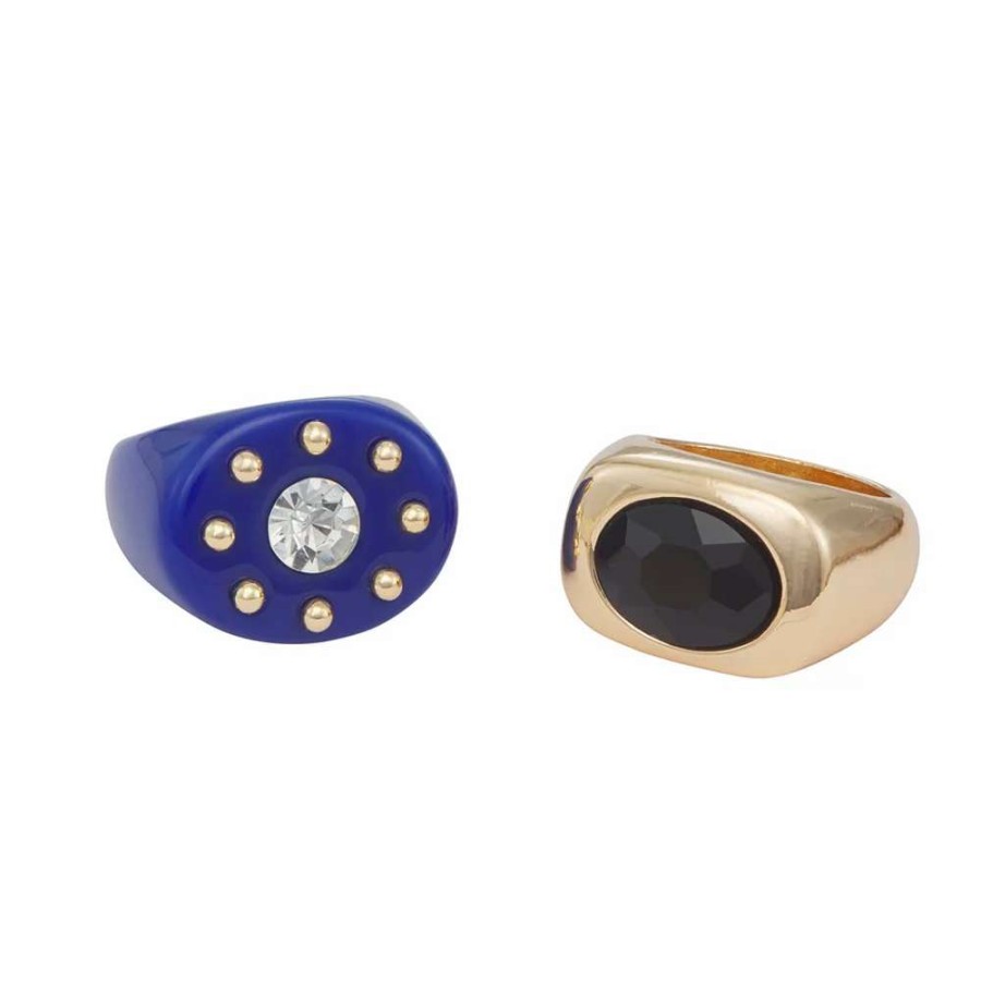 Jewelry * | Nine West Gold Tone Gem Ring Set