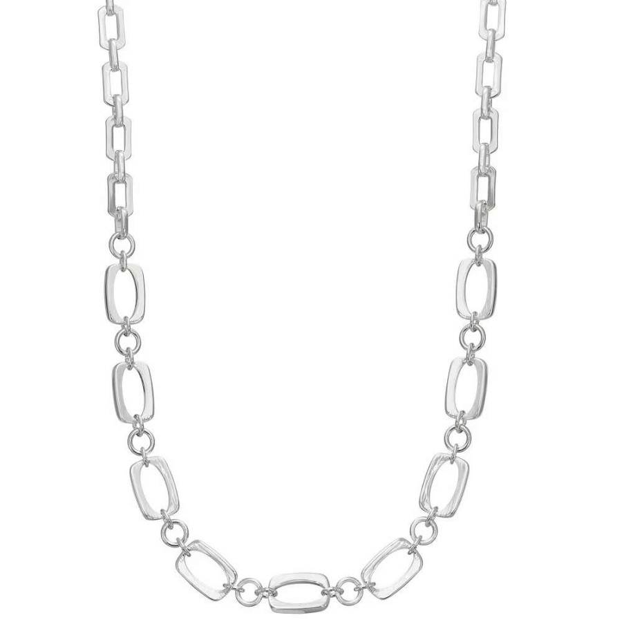 Jewelry * | Napier Silver Tone Tailored Link Collar Necklace