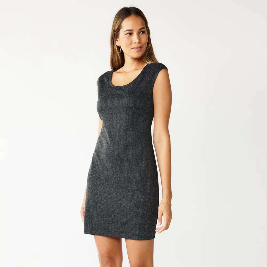 Clothing * | Women'S Nine West Scoopneck Cap-Sleeve Sheath Dress