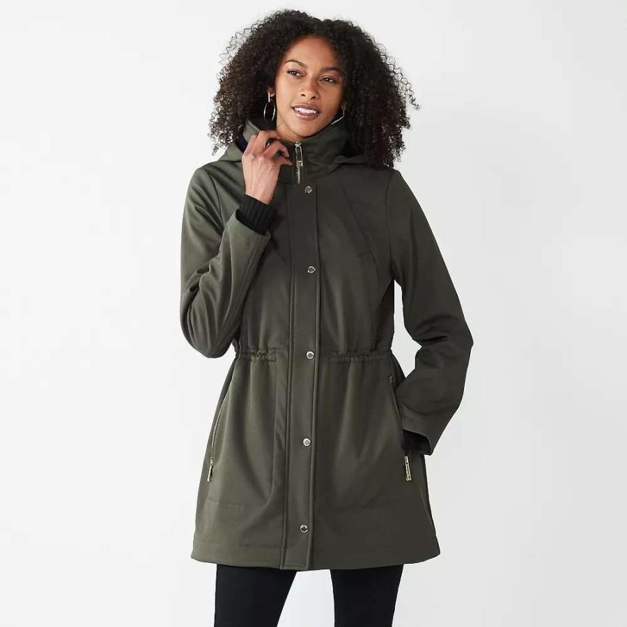 Clothing * | Women'S Nine West Fleece-Lined Soft-Shell Jacket